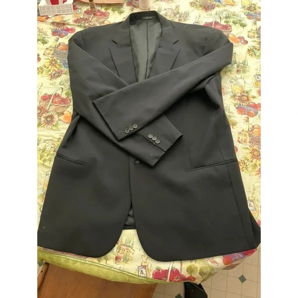 VTG Cerruti 1881 Shapes Black Wool Blazer Euro 62 Italy Old Money